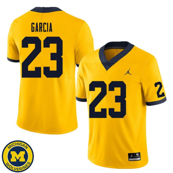 Mens Michigan Wolverines #23 Gaige Garcia Yellow Player Jersey